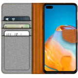 Huawei P40 Pro Klapphülle im Jeanslook mit Karten- und Geldfach