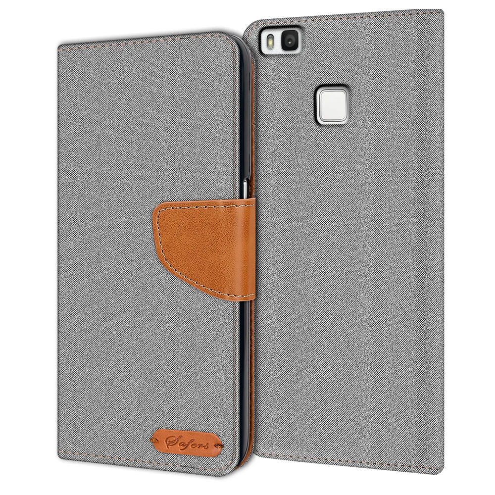 Huawei P9 Lite Klapphülle im Jeanslook mit Karten- und Geldfach