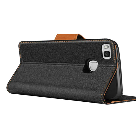 Huawei P9 Lite Klapphülle im Jeanslook mit Karten- und Geldfach