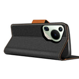 Huawei Pura 70 Ultra Klapphülle im Jeanslook mit Karten- und Geldfach