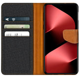 Huawei Pura 80 Pro Klapphülle im Jeanslook mit Karten- und Geldfach