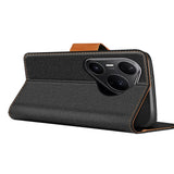 Huawei Pura 80 Pro Klapphülle im Jeanslook mit Karten- und Geldfach