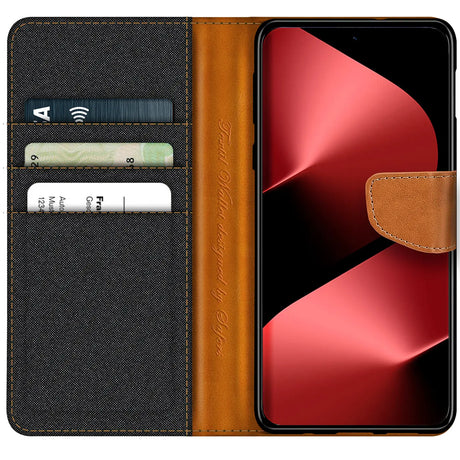 Huawei Pura 80 Ultra Klapphülle im Jeanslook mit Karten- und Geldfach