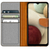 Samsung Galaxy A02s Klapphülle im Jeanslook mit Karten- und Geldfach