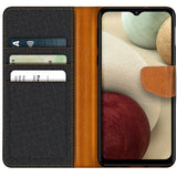 Samsung Galaxy A02s Klapphülle im Jeanslook mit Karten- und Geldfach