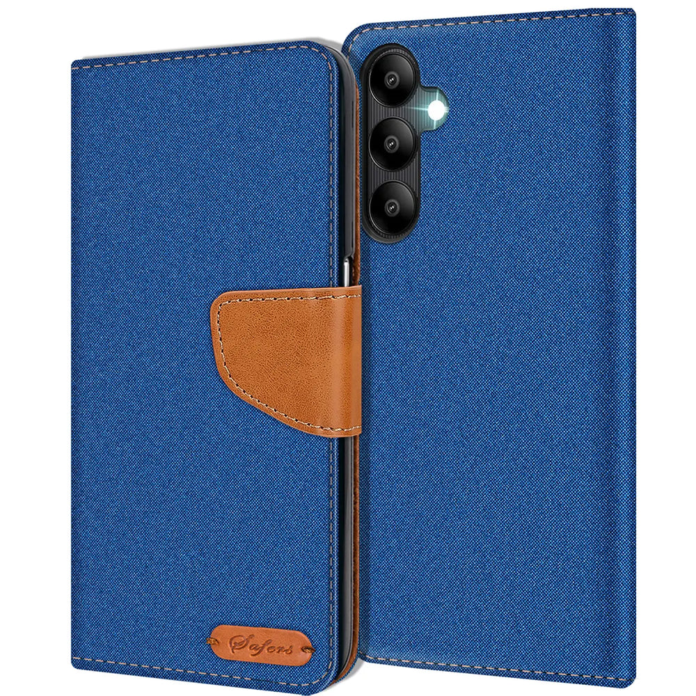 Samsung Galaxy A05s Klapphülle im Jeanslook mit Karten- und Geldfach