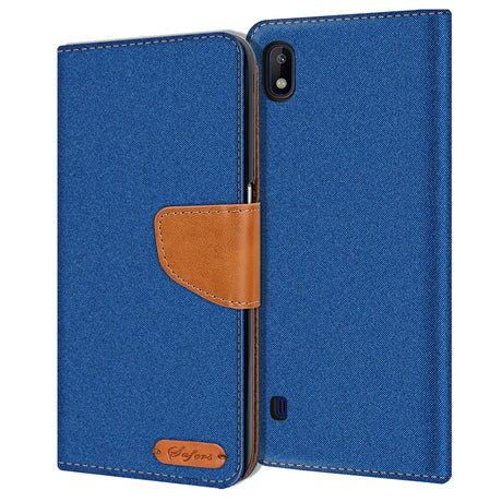 Samsung Galaxy A10 Klapphülle im Jeanslook mit Karten- und Geldfach