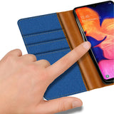 Samsung Galaxy A10 Klapphülle im Jeanslook mit Karten- und Geldfach