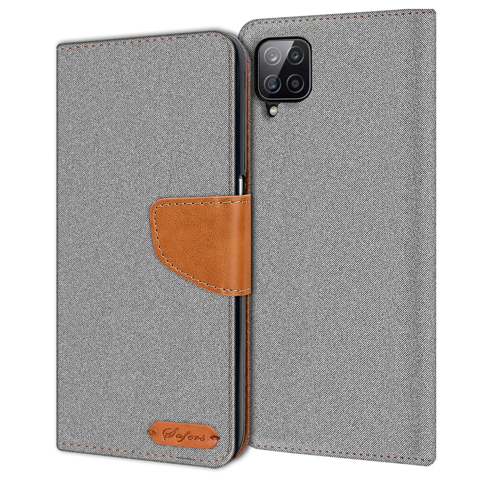 Samsung Galaxy A12 / M12 Klapphülle im Jeanslook mit Karten- und Geldfach