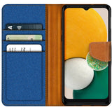 Samsung Galaxy A13 5G / A04s Klapphülle im Jeanslook mit Karten- und Geldfach