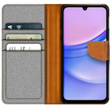 Samsung Galaxy A15 4G / 5G Klapphülle im Jeanslook mit Karten- und Geldfach
