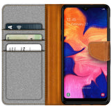 Samsung Galaxy A20e Klapphülle im Jeanslook mit Karten- und Geldfach