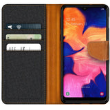 Samsung Galaxy A20e Klapphülle im Jeanslook mit Karten- und Geldfach