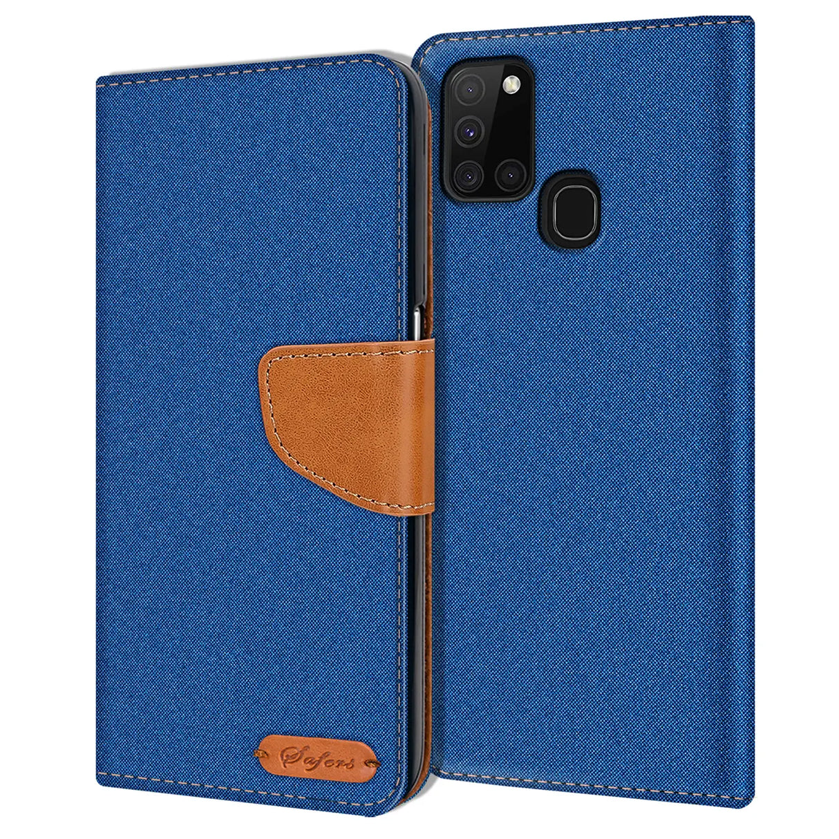 Samsung Galaxy A21s Klapphülle im Jeanslook mit Karten- und Geldfach