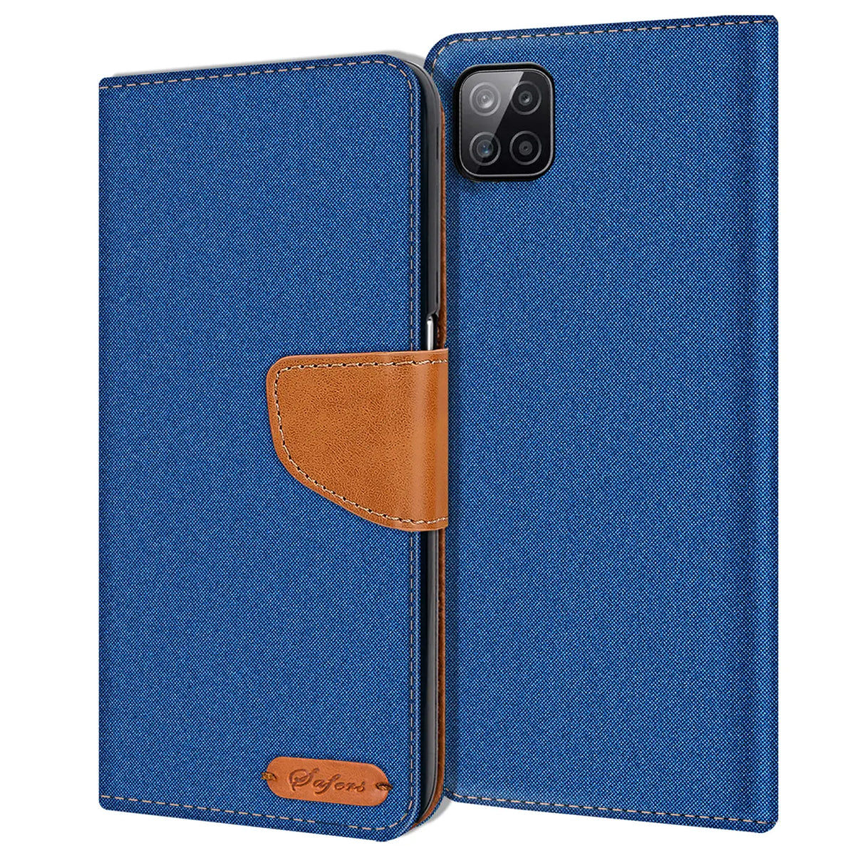 Samsung Galaxy A22 5G Klapphülle im Jeanslook mit Karten- und Geldfach