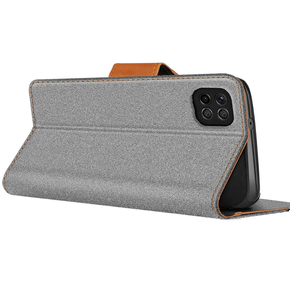 Samsung Galaxy A22 5G Klapphülle im Jeanslook mit Karten- und Geldfach