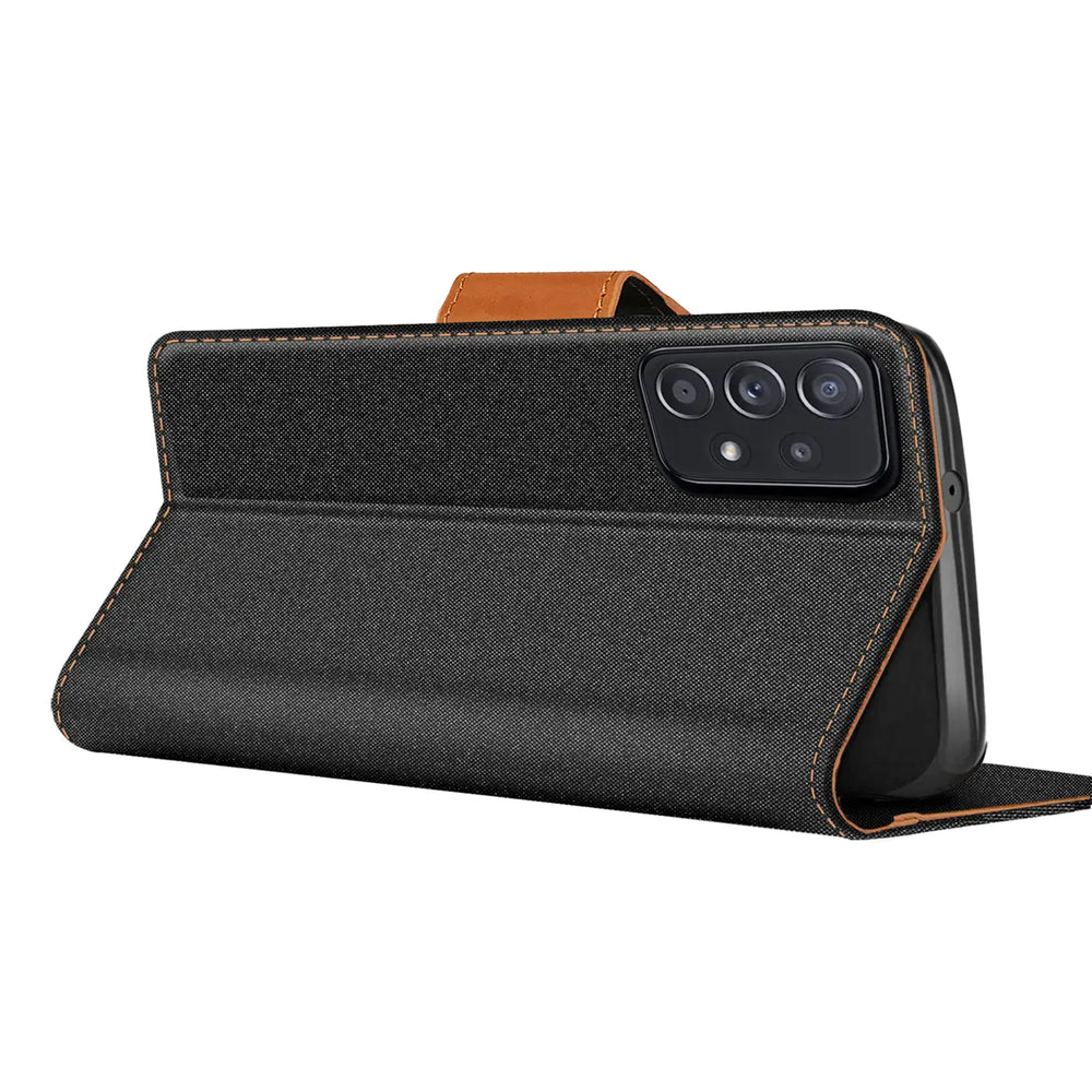 Samsung Galaxy A33 5G Klapphülle im Jeanslook mit Karten- und Geldfach