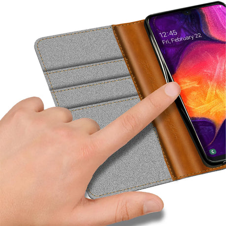 Samsung Galaxy A50 / A30s Klapphülle im Jeanslook mit Karten- und Geldfach