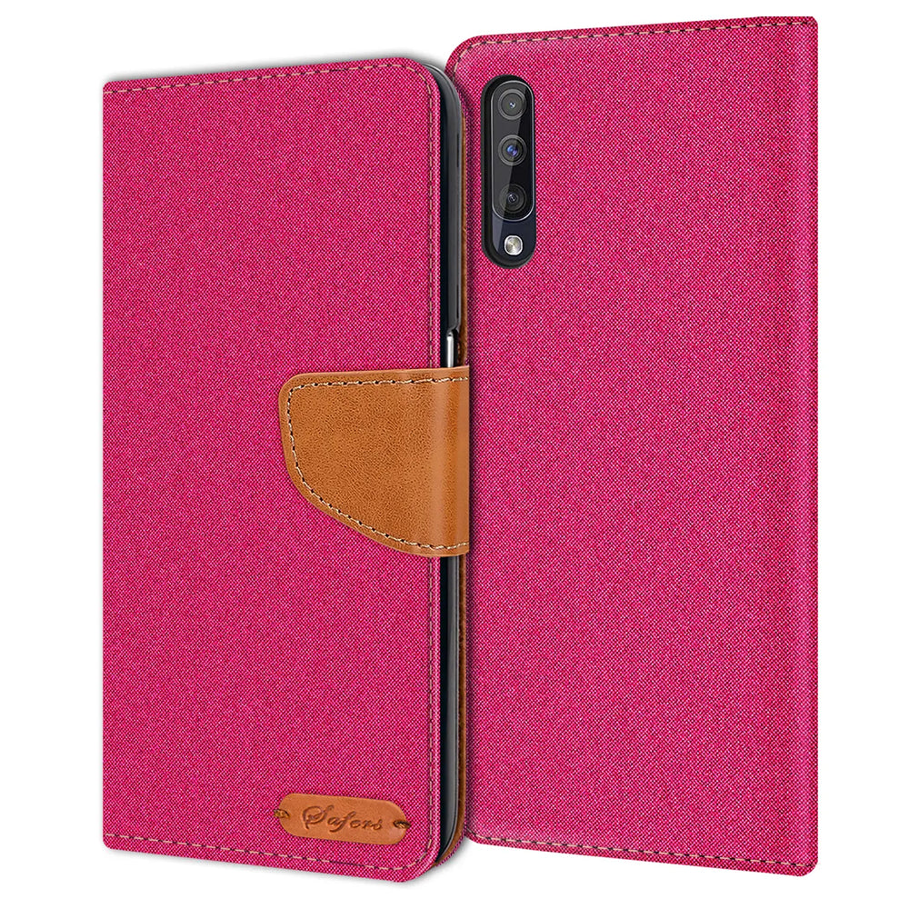 Samsung Galaxy A50 / A30s Klapphülle im Jeanslook mit Karten- und Geldfach