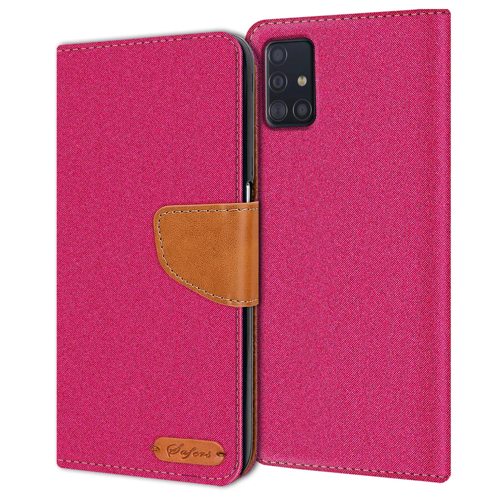 Samsung Galaxy A51 Klapphülle im Jeanslook mit Karten- und Geldfach