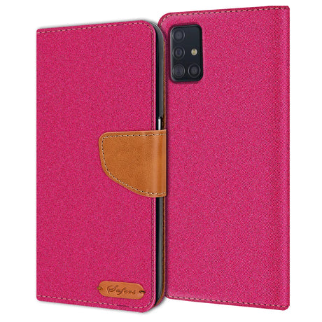 Samsung Galaxy A51 Klapphülle im Jeanslook mit Karten- und Geldfach