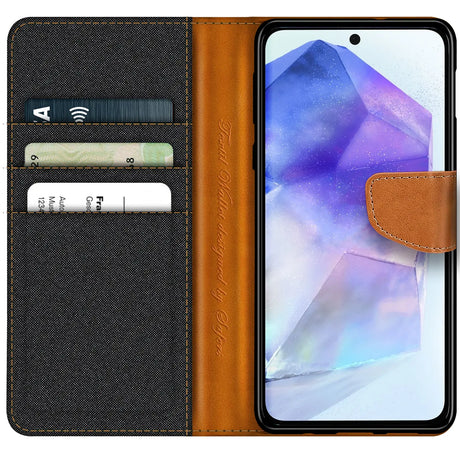 Samsung Galaxy A56 5G Klapphülle im Jeanslook mit Karten- und Geldfach