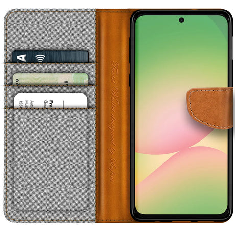 Samsung Galaxy A57 5G Klapphülle im Jeanslook mit Karten- und Geldfach