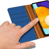 Samsung Galaxy A72 Klapphülle im Jeanslook mit Karten- und Geldfach
