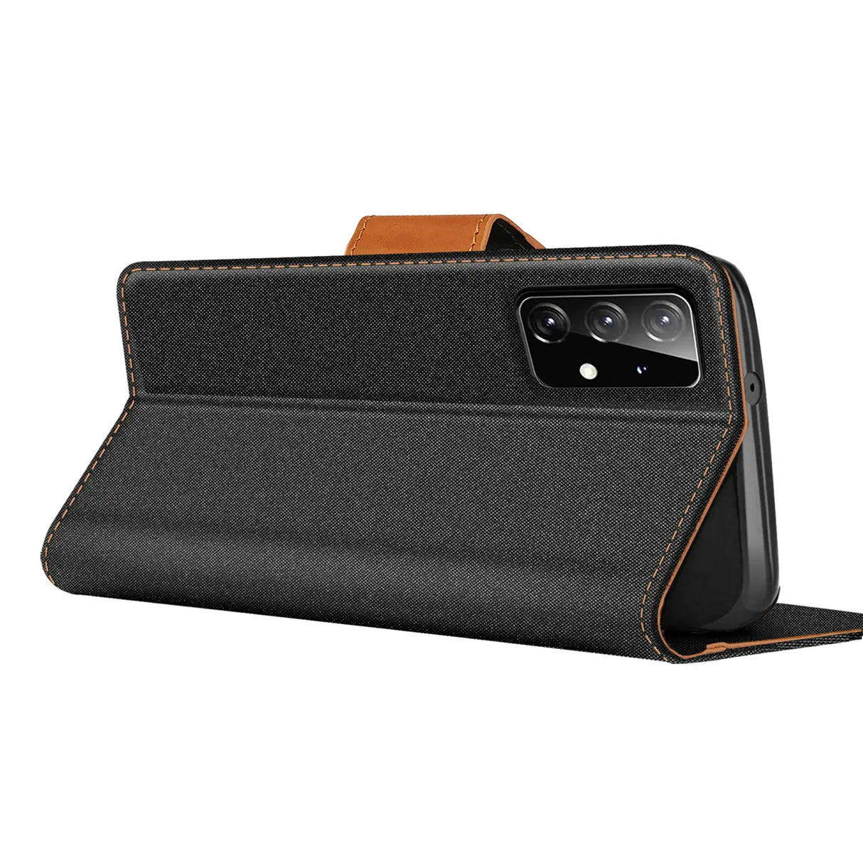 Samsung Galaxy A72 Klapphülle im Jeanslook mit Karten- und Geldfach