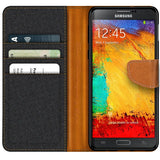 Samsung Galaxy Note 3 Klapphülle im Jeanslook mit Karten- und Geldfach