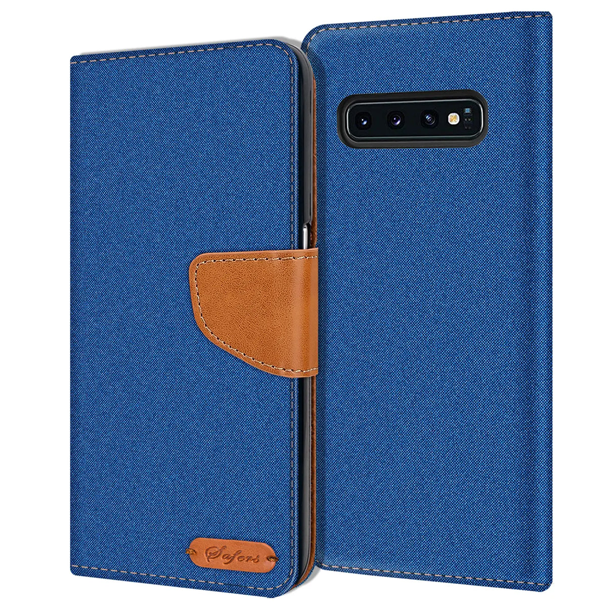 Samsung Galaxy S10 Klapphülle im Jeanslook mit Karten- und Geldfach