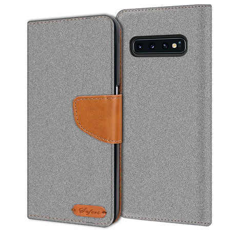 Samsung Galaxy S10 Klapphülle im Jeanslook mit Karten- und Geldfach