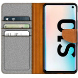 Samsung Galaxy S10 Klapphülle im Jeanslook mit Karten- und Geldfach