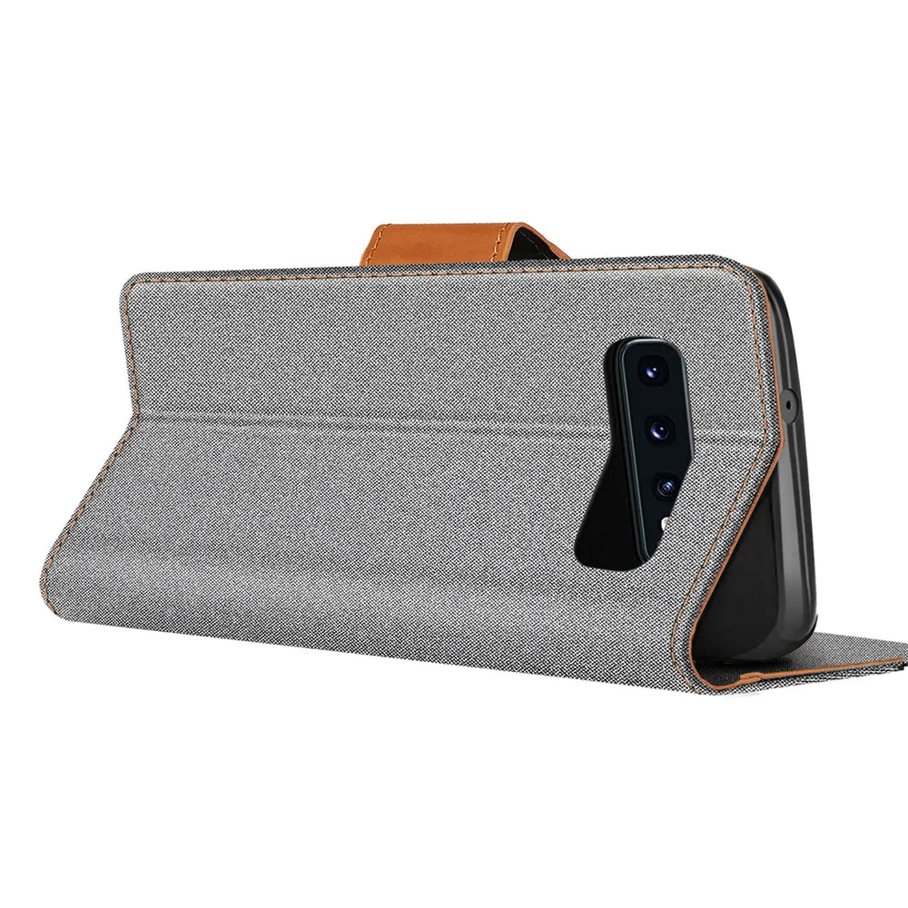 Samsung Galaxy S10 Klapphülle im Jeanslook mit Karten- und Geldfach