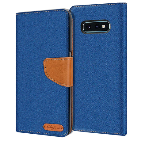 Samsung Galaxy S10E Klapphülle im Jeanslook mit Karten- und Geldfach