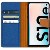 Samsung Galaxy S10E Klapphülle im Jeanslook mit Karten- und Geldfach