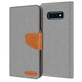 Samsung Galaxy S10E Klapphülle im Jeanslook mit Karten- und Geldfach