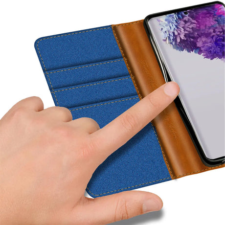 Samsung Galaxy S20 FE Klapphülle im Jeanslook mit Karten- und Geldfach