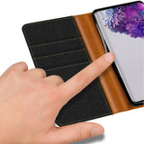 Samsung Galaxy S20 FE Klapphülle im Jeanslook mit Karten- und Geldfach