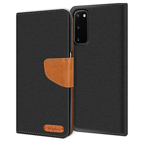 Samsung Galaxy S20 Klapphülle im Jeanslook mit Karten- und Geldfach