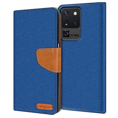 Samsung Galaxy S20 Ultra Klapphülle im Jeanslook mit Karten- und Geldfach