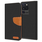 Samsung Galaxy S20 Ultra Klapphülle im Jeanslook mit Karten- und Geldfach