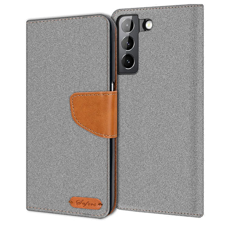 Samsung Galaxy S21 FE Klapphülle im Jeanslook mit Karten- und Geldfach