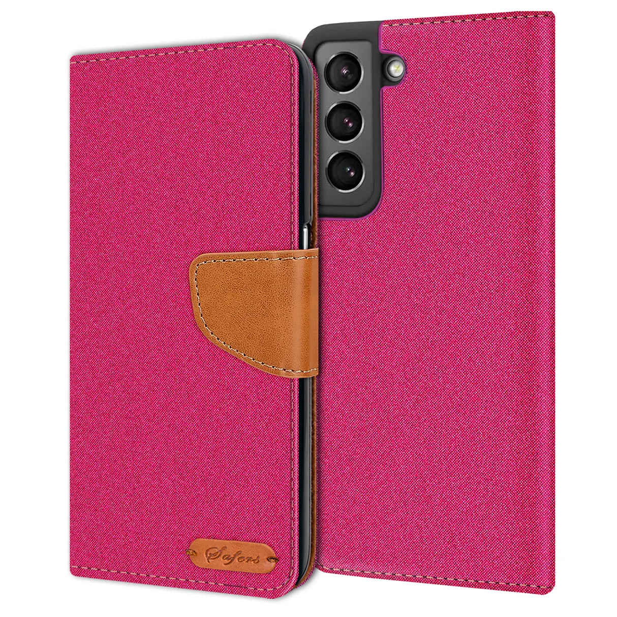 Samsung Galaxy S21 Klapphülle im Jeanslook mit Karten- und Geldfach