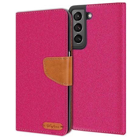 Samsung Galaxy S21 Klapphülle im Jeanslook mit Karten- und Geldfach