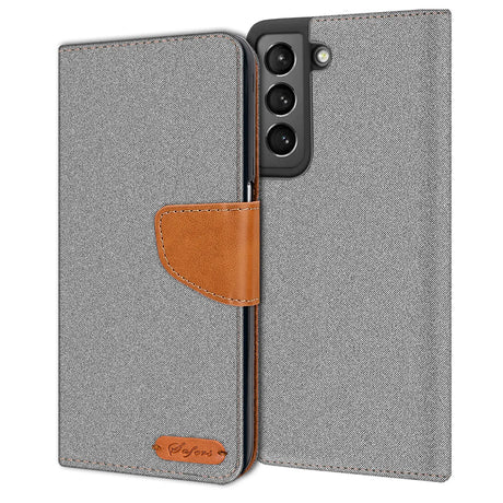 Samsung Galaxy S21 Plus Klapphülle im Jeanslook mit Karten- und Geldfach
