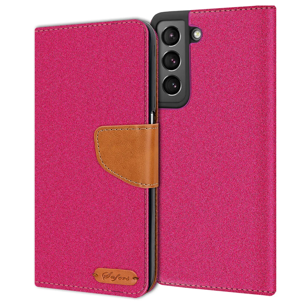 Samsung Galaxy S21 Plus Klapphülle im Jeanslook mit Karten- und Geldfach