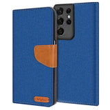 Samsung Galaxy S21 Ultra Klapphülle im Jeanslook mit Karten- und Geldfach