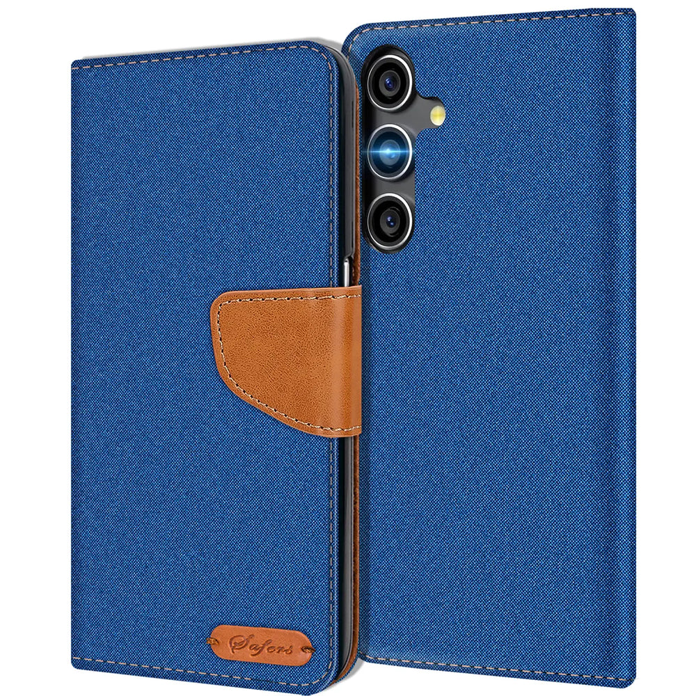 Samsung Galaxy S23 FE Klapphülle im Jeanslook mit Karten- und Geldfach