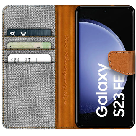 Samsung Galaxy S23 FE Klapphülle im Jeanslook mit Karten- und Geldfach